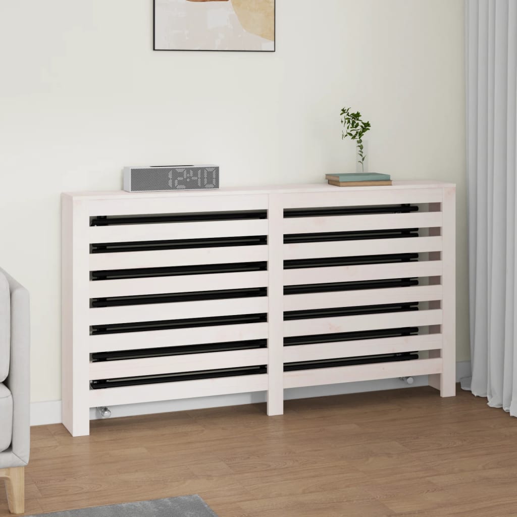 Radiatorombouw 153x19x84 cm massief grenenhout wit is nu te koop bij PeponiXL, paradijselijk wonen!
