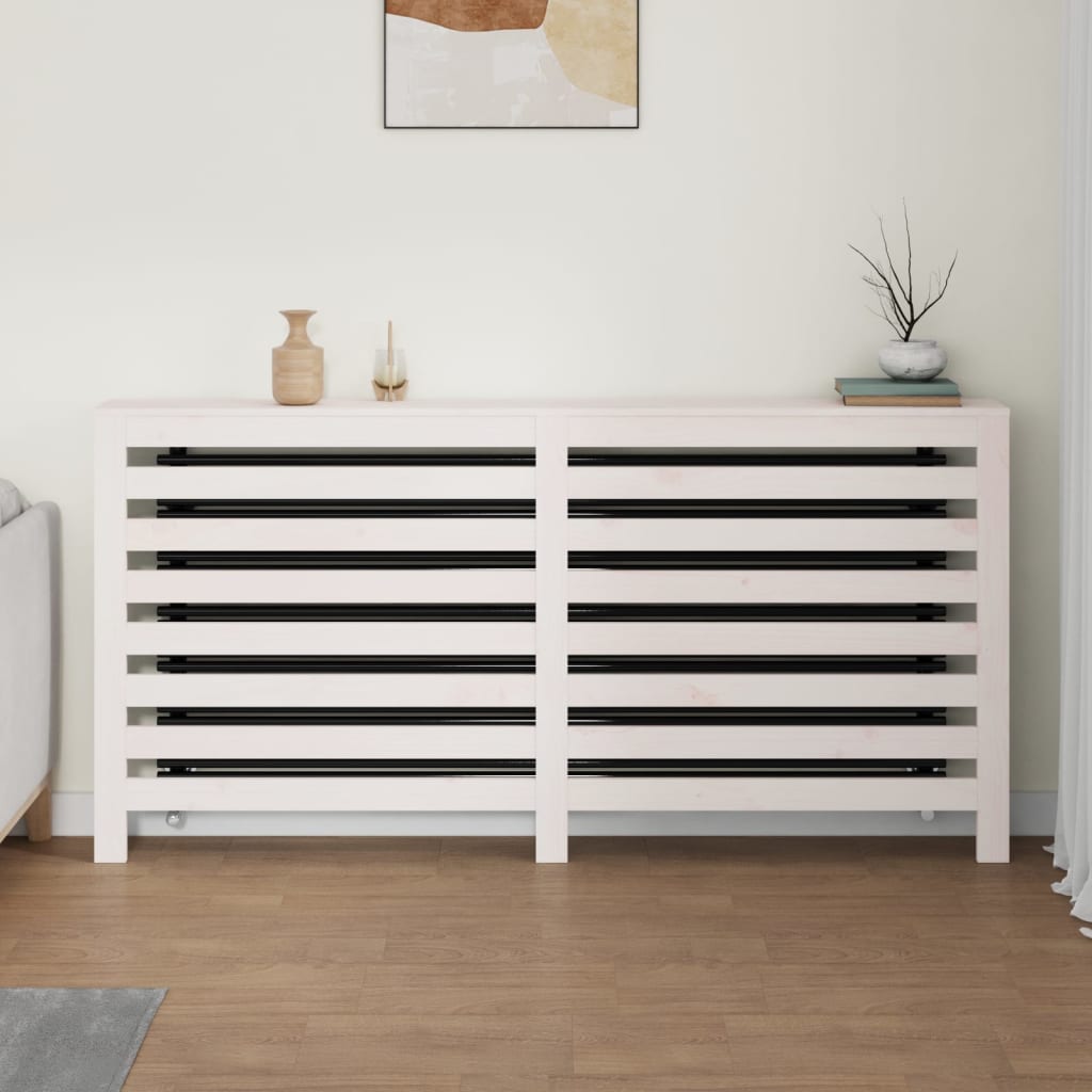 Radiatorombouw 169x19x84 cm massief grenenhout wit is nu te koop bij PeponiXL, paradijselijk wonen!