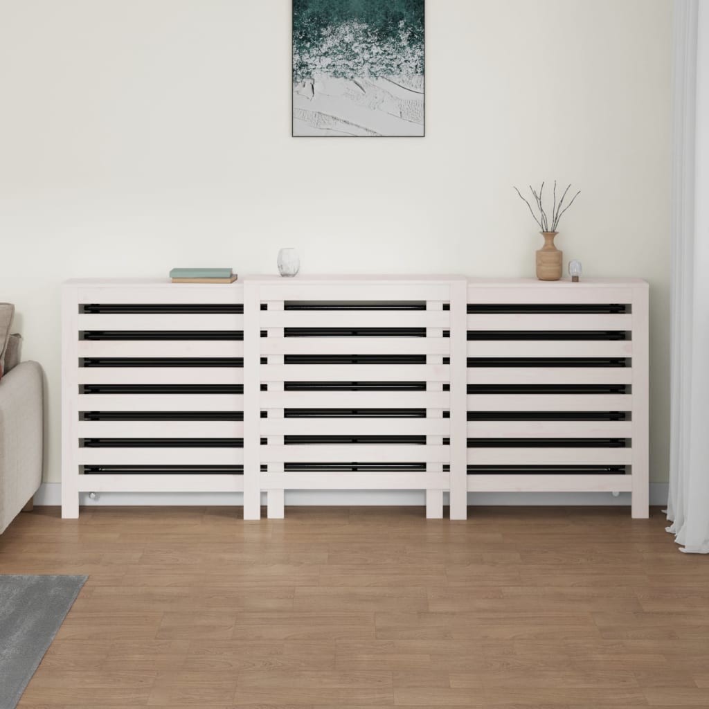 Radiatorombouw 210x21x85 cm massief grenenhout wit is nu te koop bij PeponiXL, paradijselijk wonen!