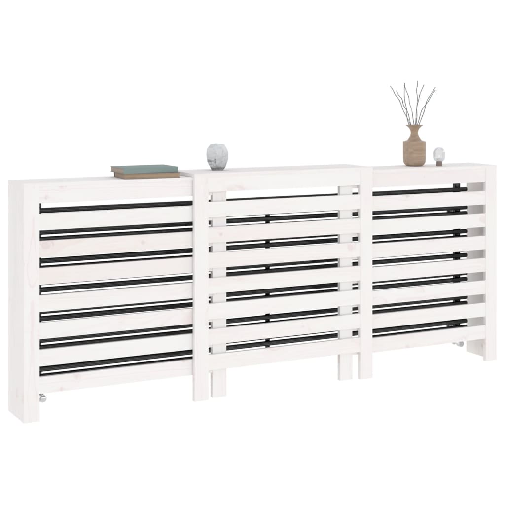 Radiatorombouw 210x21x85 cm massief grenenhout wit is nu te koop bij PeponiXL, paradijselijk wonen!