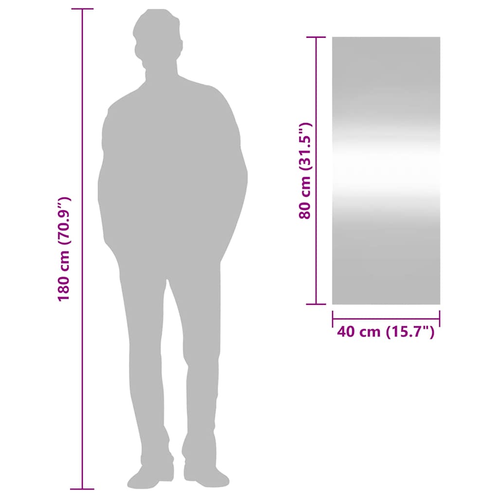 Wandspiegel 40x100 cm rechthoekig glas is nu te koop bij PeponiXL, paradijselijk wonen!