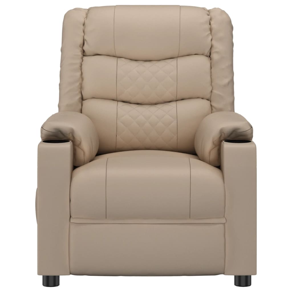 Fauteuil verstelbaar elektrisch kunstleer cappuccinokleurig is nu te koop bij PeponiXL, paradijselijk wonen!