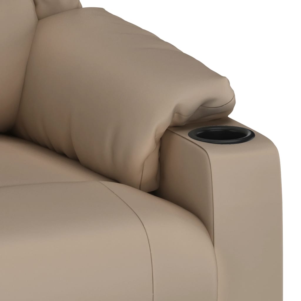 Fauteuil verstelbaar elektrisch kunstleer cappuccinokleurig is nu te koop bij PeponiXL, paradijselijk wonen!