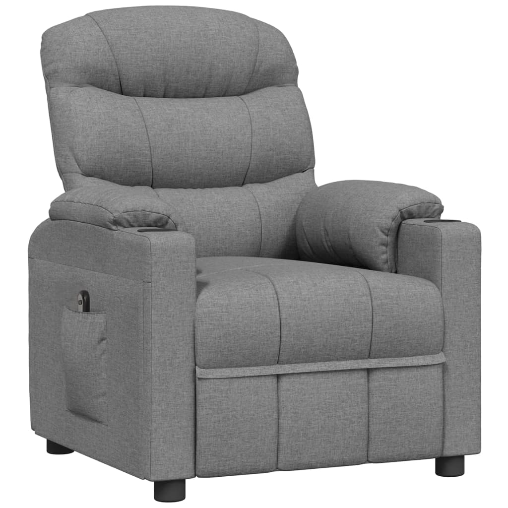 Fauteuil elektrisch verstelbaar stof lichtgrijs is nu te koop bij PeponiXL, paradijselijk wonen!