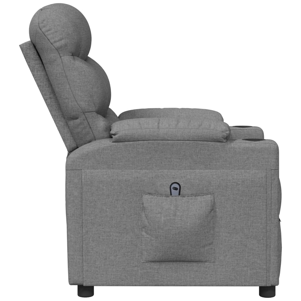 Fauteuil elektrisch verstelbaar stof lichtgrijs is nu te koop bij PeponiXL, paradijselijk wonen!