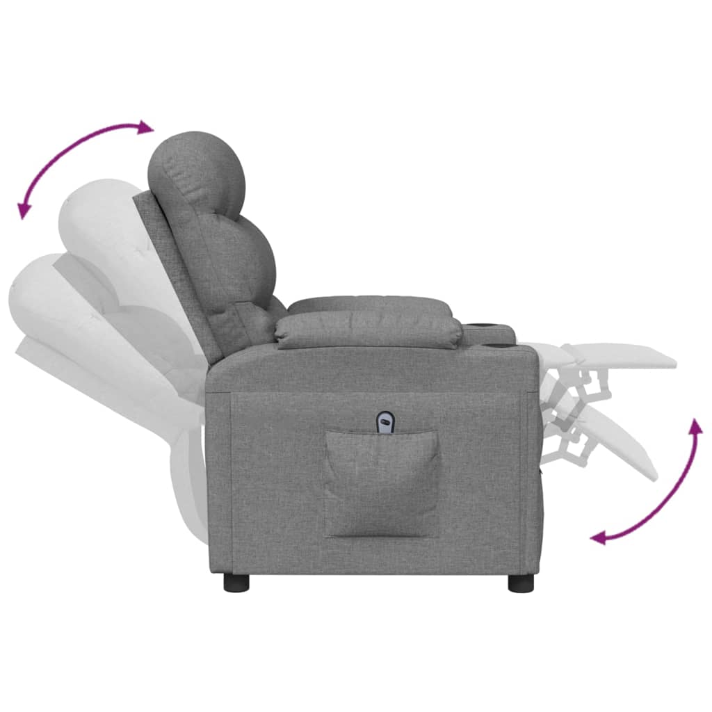 Fauteuil elektrisch verstelbaar stof lichtgrijs is nu te koop bij PeponiXL, paradijselijk wonen!