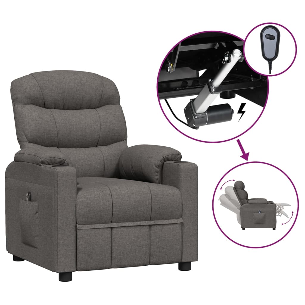 Fauteuil elektrisch verstelbaar stof donkergrijs is nu te koop bij PeponiXL, paradijselijk wonen!
