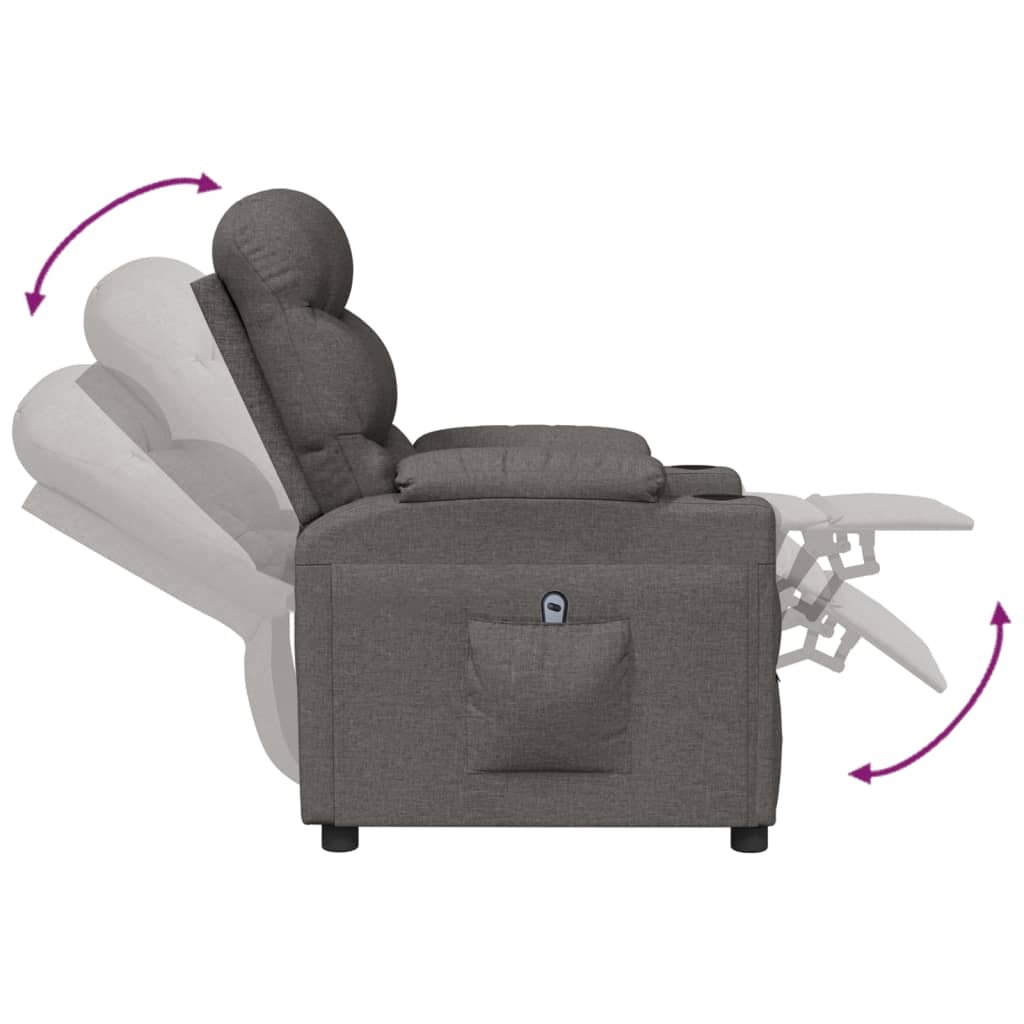 Fauteuil elektrisch verstelbaar stof donkergrijs is nu te koop bij PeponiXL, paradijselijk wonen!