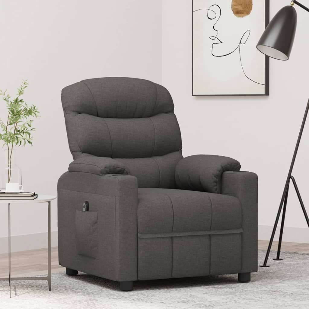 Fauteuil elektrisch verstelbaar stof donkergrijs is nu te koop bij PeponiXL, paradijselijk wonen!