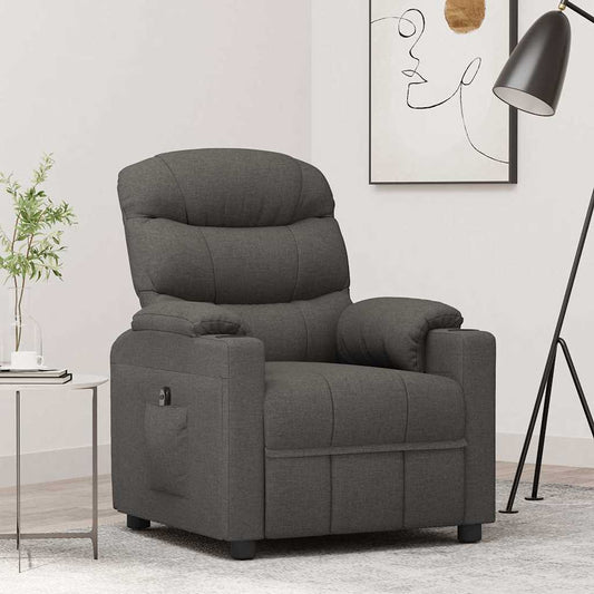 Fauteuil elektrisch verstelbaar stof donkergrijs is nu te koop bij PeponiXL, paradijselijk wonen!