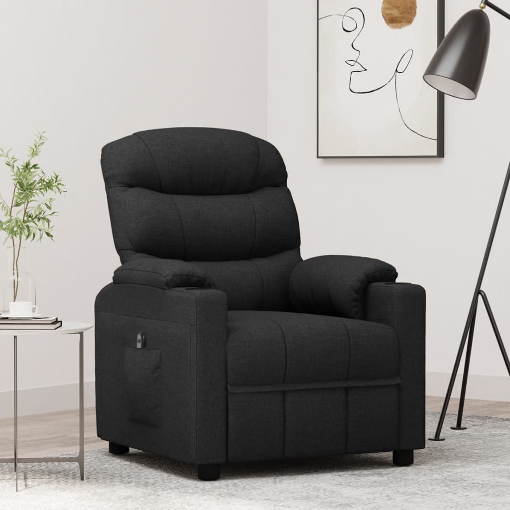 Fauteuil verstelbaar elektrisch stof zwart is nu te koop bij PeponiXL, paradijselijk wonen!