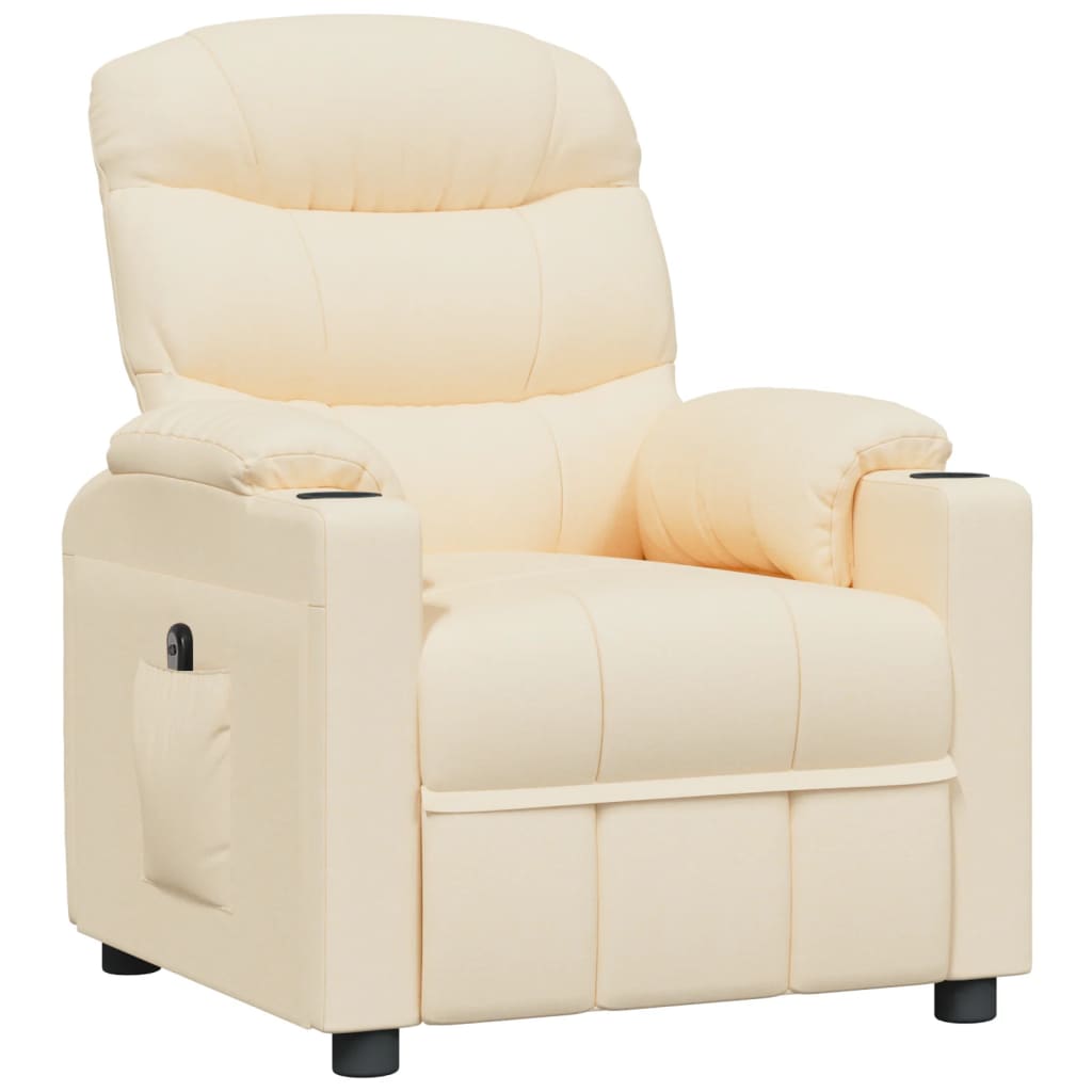 Fauteuil verstelbaar elektrisch stof crèmekleurig is nu te koop bij PeponiXL, paradijselijk wonen!
