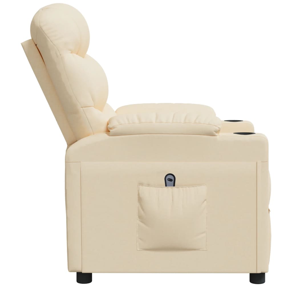 Fauteuil verstelbaar elektrisch stof crèmekleurig is nu te koop bij PeponiXL, paradijselijk wonen!