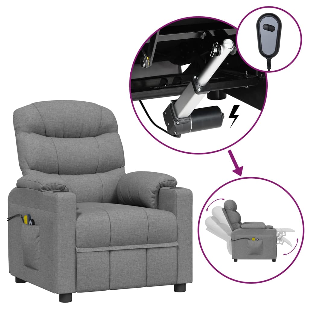 Massagestoel elektrisch stof lichtgrijs is nu te koop bij PeponiXL, paradijselijk wonen!