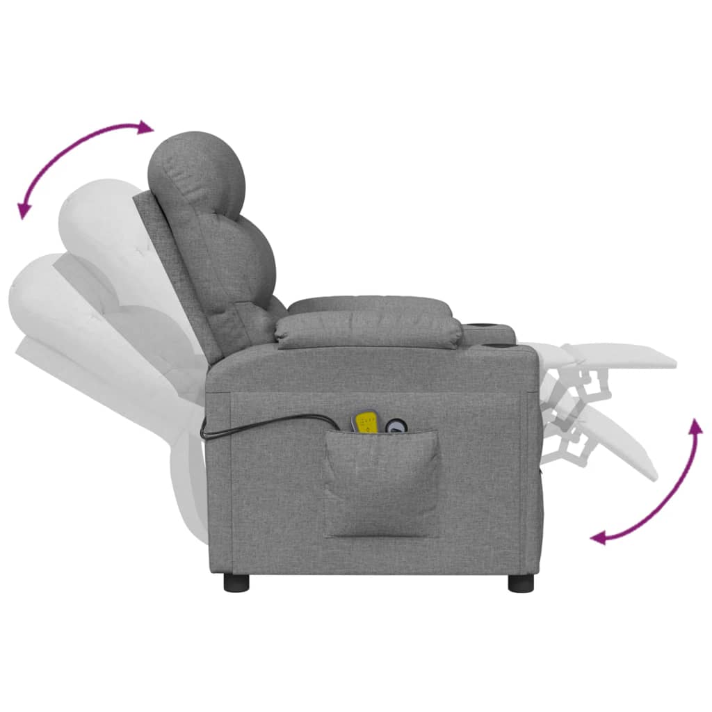 Massagestoel elektrisch stof lichtgrijs is nu te koop bij PeponiXL, paradijselijk wonen!