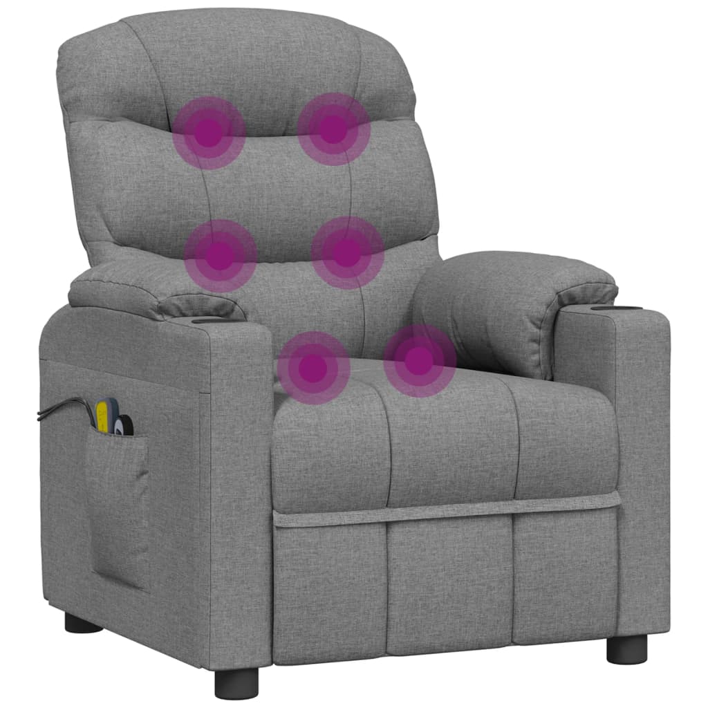 Massagestoel elektrisch stof lichtgrijs is nu te koop bij PeponiXL, paradijselijk wonen!