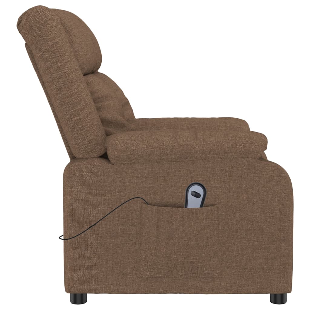 Fauteuil verstelbaar elektrisch stof bruin is nu te koop bij PeponiXL, paradijselijk wonen!