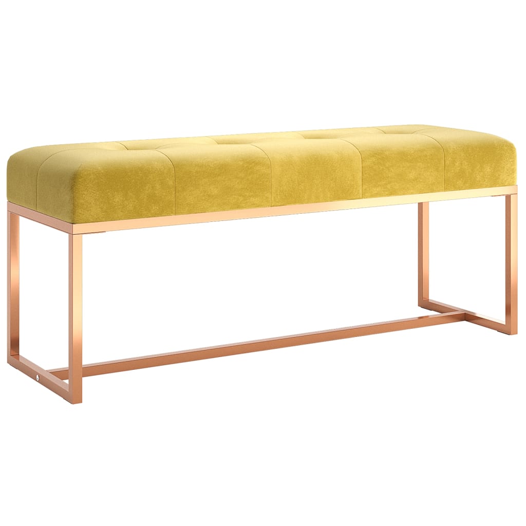 Bankje 110x36x45 cm fluweel mosterdgeel is nu te koop bij PeponiXL, paradijselijk wonen!