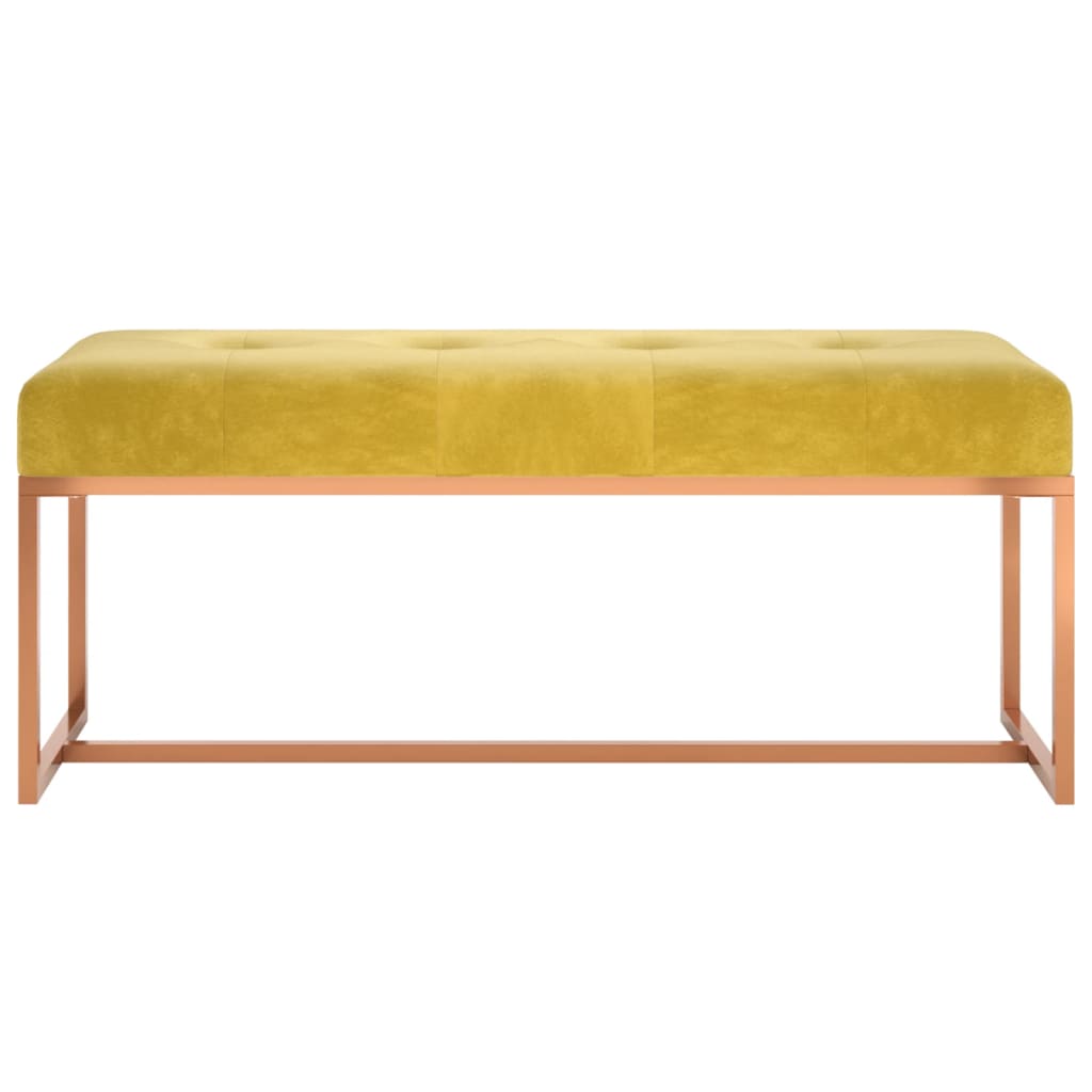 Bankje 110x36x45 cm fluweel mosterdgeel is nu te koop bij PeponiXL, paradijselijk wonen!