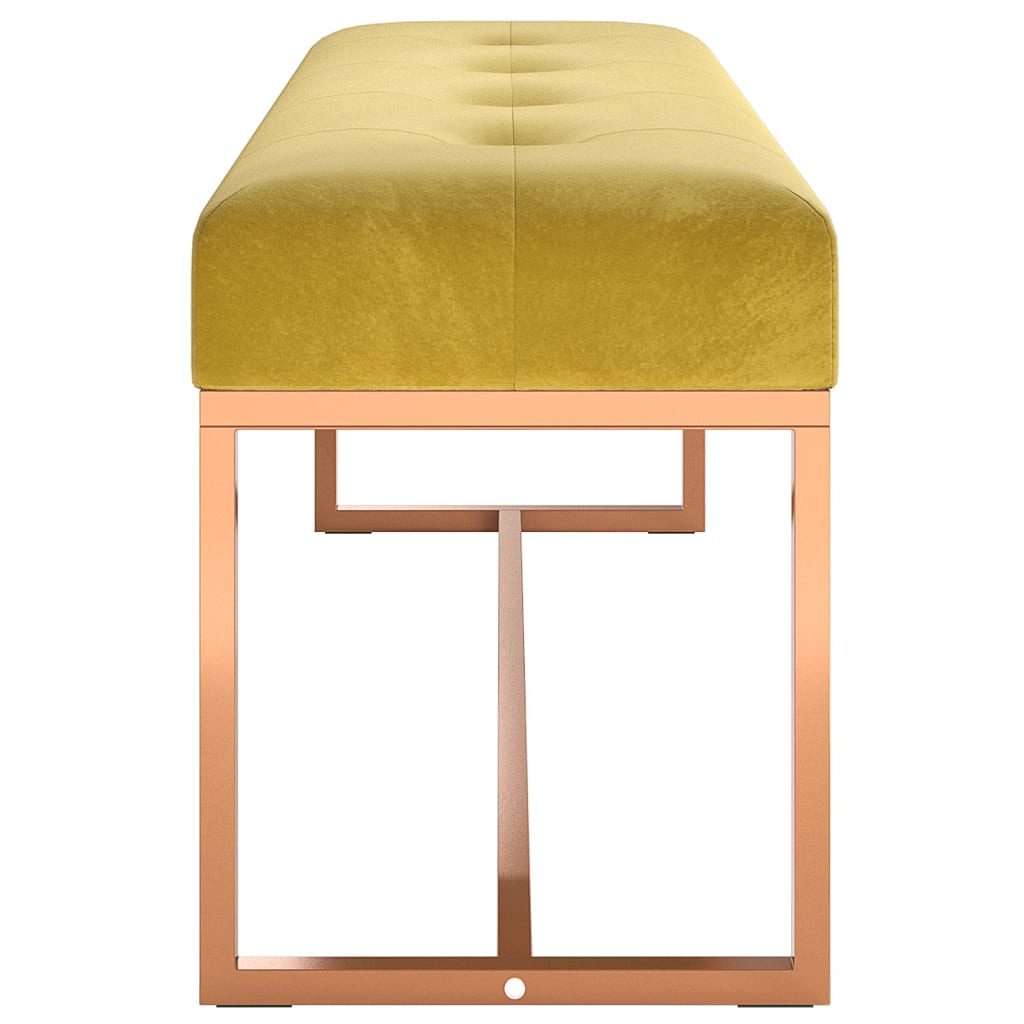 Bankje 110x36x45 cm fluweel mosterdgeel is nu te koop bij PeponiXL, paradijselijk wonen!