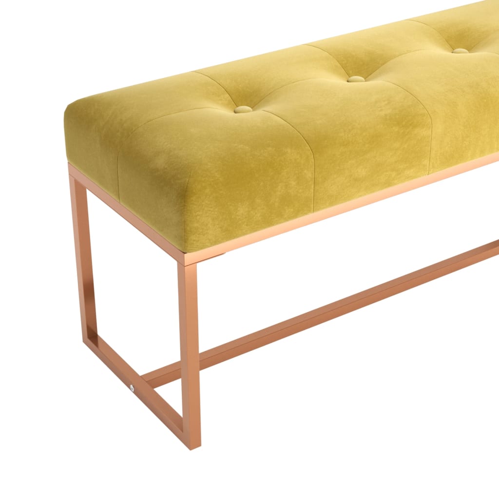 Bankje 110x36x45 cm fluweel mosterdgeel is nu te koop bij PeponiXL, paradijselijk wonen!