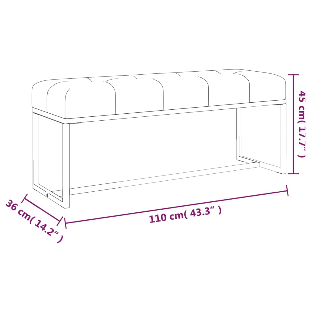 Bankje 110x36x45 cm fluweel mosterdgeel is nu te koop bij PeponiXL, paradijselijk wonen!
