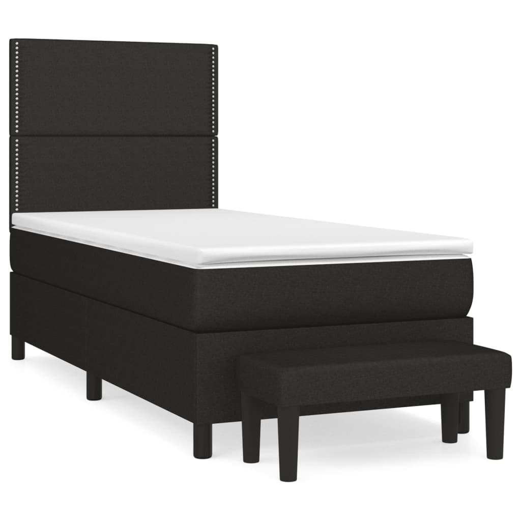 Boxspring met matras stof zwart 90x200 cm is nu te koop bij PeponiXL, paradijselijk wonen!