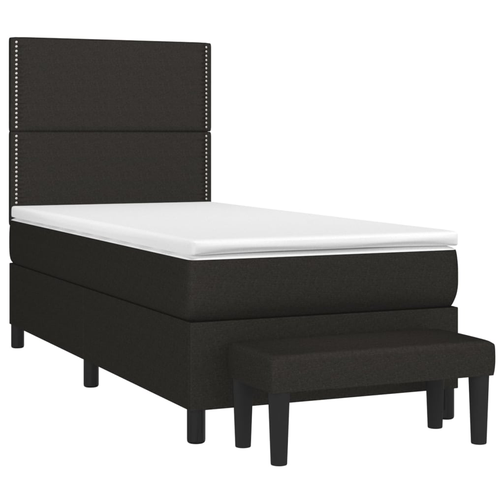 Boxspring met matras stof zwart 90x200 cm is nu te koop bij PeponiXL, paradijselijk wonen!