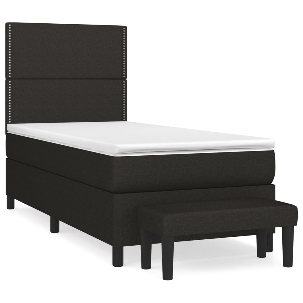 Boxspring met matras stof zwart 100x200 cm is nu te koop bij PeponiXL, paradijselijk wonen!