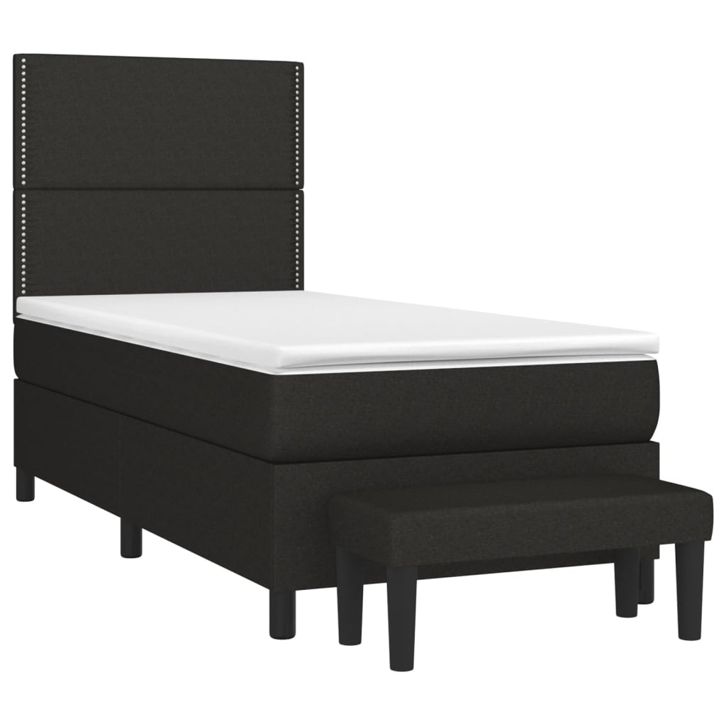 Boxspring met matras stof zwart 100x200 cm is nu te koop bij PeponiXL, paradijselijk wonen!