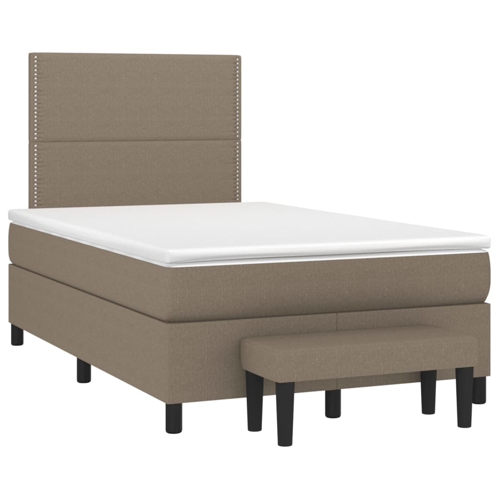 Boxspring met matras stof taupe 120x200 cm is nu te koop bij PeponiXL, paradijselijk wonen!
