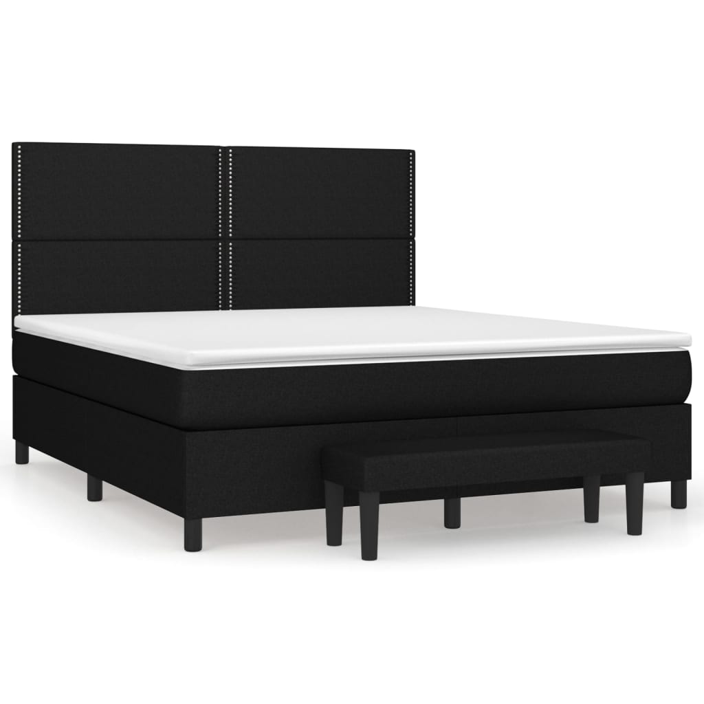 Boxspring met matras stof zwart 160x200 cm is nu te koop bij PeponiXL, paradijselijk wonen!