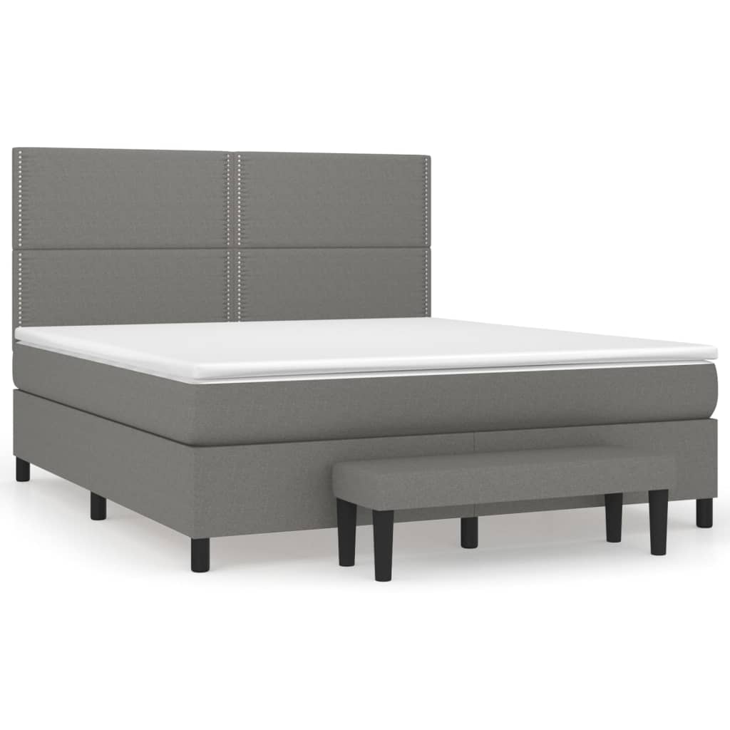 Boxspring met matras stof donkergrijs 180x200 cm is nu te koop bij PeponiXL, paradijselijk wonen!