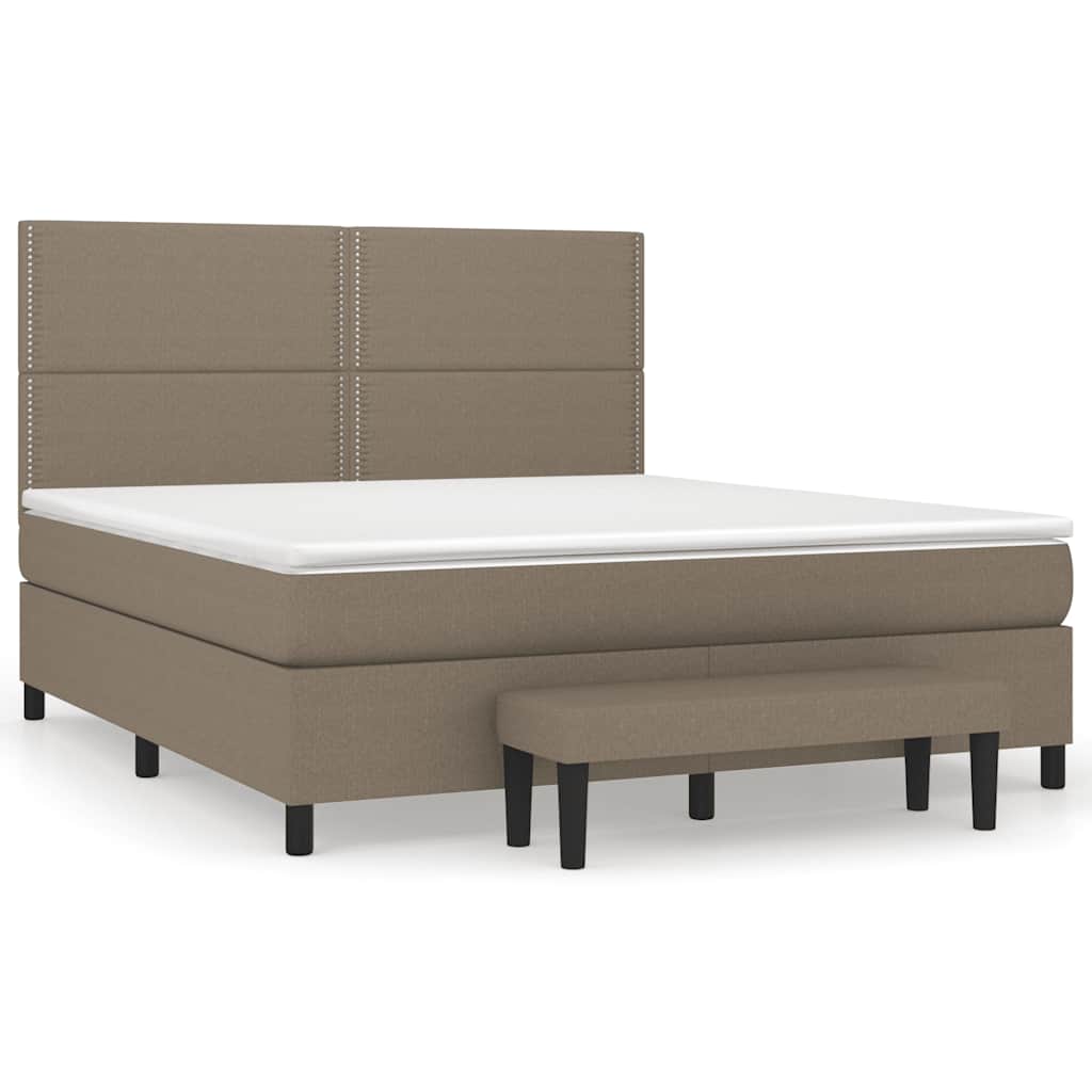 Boxspring met matras stof taupe 180x200 cm is nu te koop bij PeponiXL, paradijselijk wonen!