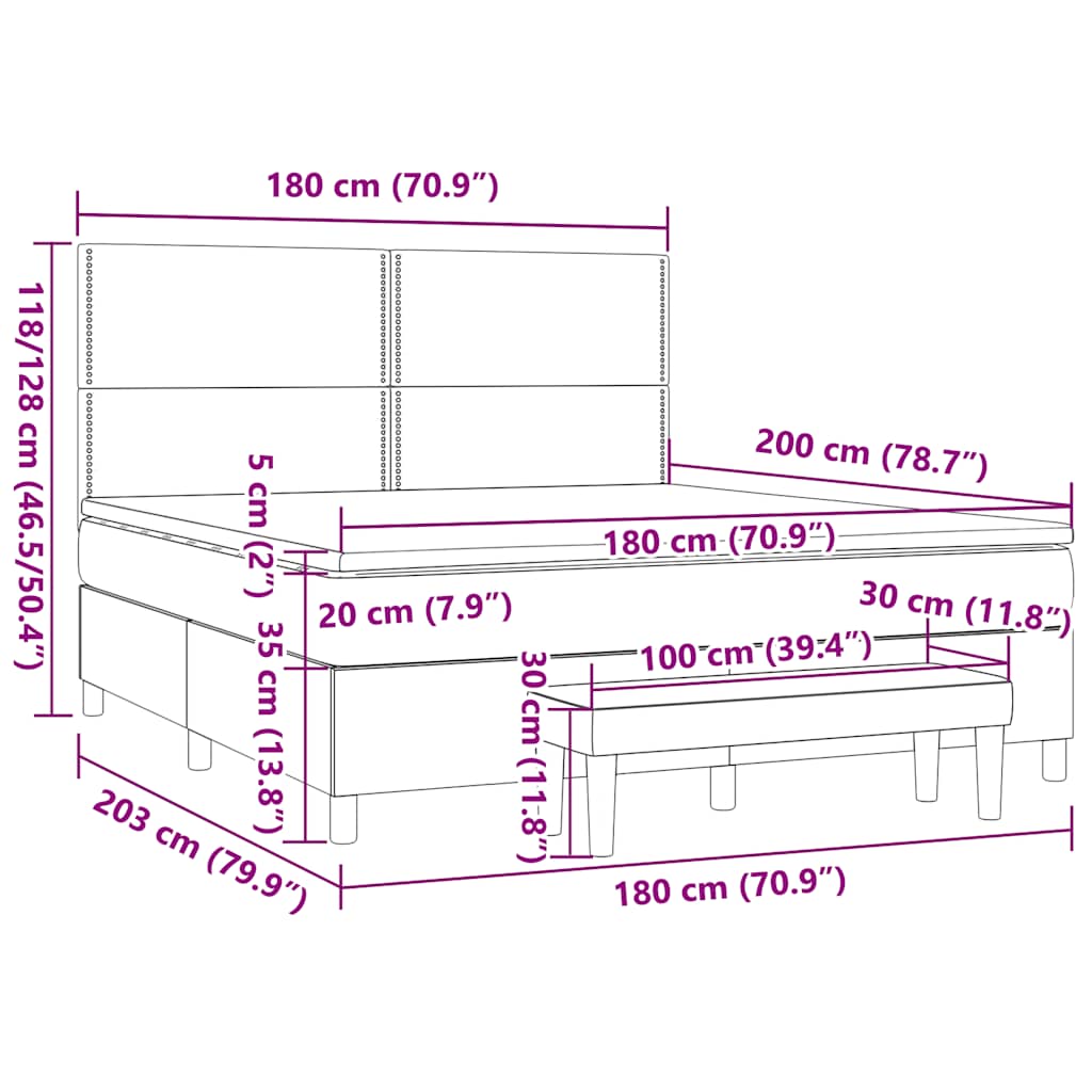 Boxspring met matras stof taupe 180x200 cm is nu te koop bij PeponiXL, paradijselijk wonen!