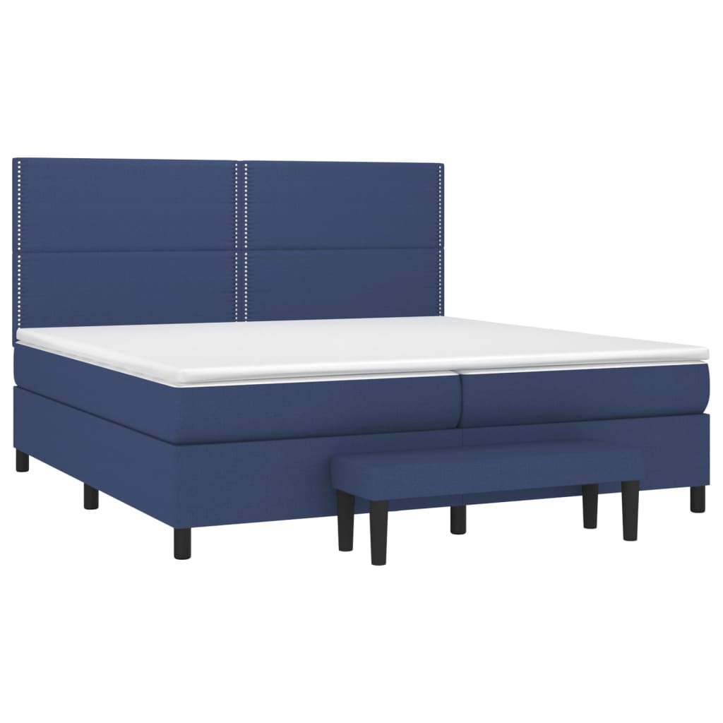Boxspring met matras stof blauw 200x200 cm is nu te koop bij PeponiXL, paradijselijk wonen!