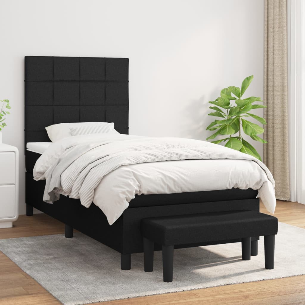 Boxspring met matras stof zwart 80x200 cm is nu te koop bij PeponiXL, paradijselijk wonen!