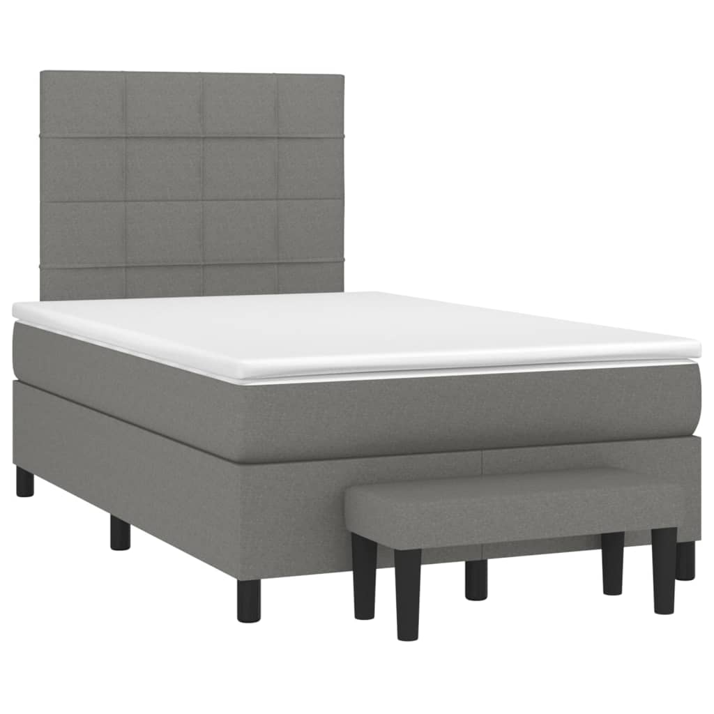 Boxspring met matras stof donkergrijs 120x200 cm is nu te koop bij PeponiXL, paradijselijk wonen!
