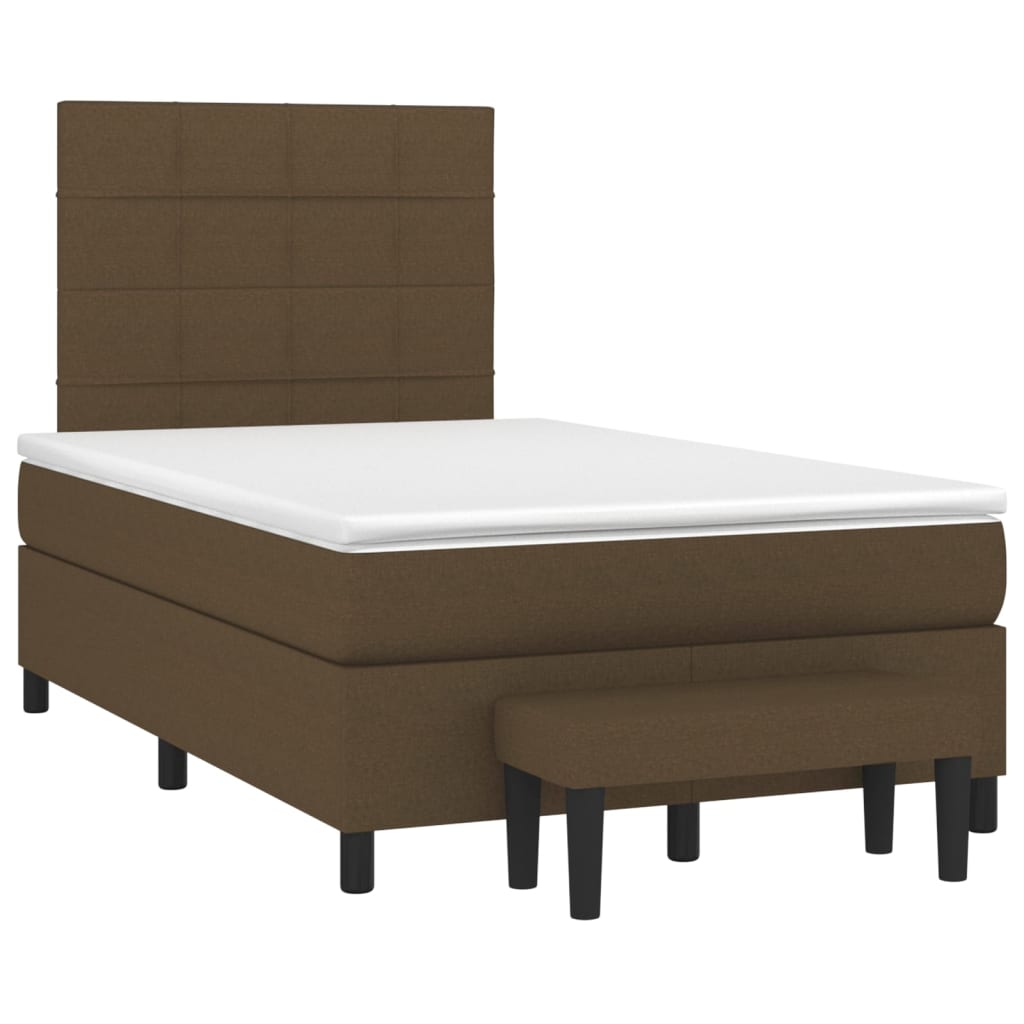 Boxspring met matras stof donkerbruin 120x200 cm is nu te koop bij PeponiXL, paradijselijk wonen!
