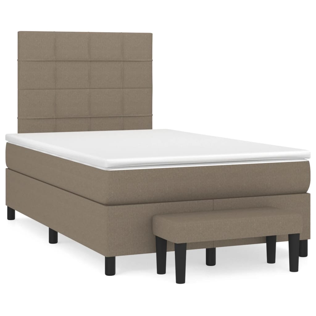 Boxspring met matras stof taupe 120x200 cm is nu te koop bij PeponiXL, paradijselijk wonen!