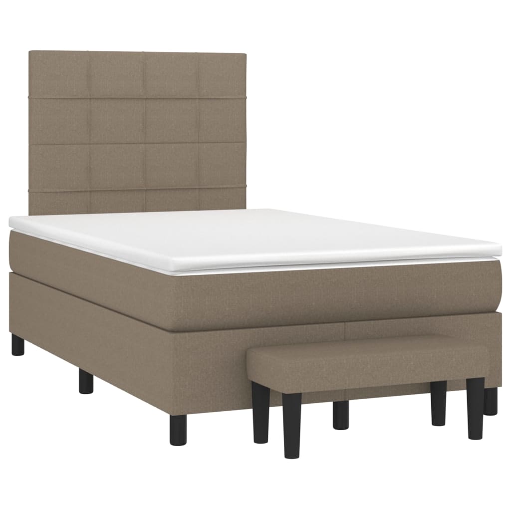 Boxspring met matras stof taupe 120x200 cm is nu te koop bij PeponiXL, paradijselijk wonen!