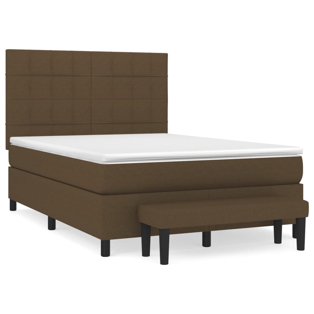 Boxspring met matras stof donkerbruin 140x200 cm is nu te koop bij PeponiXL, paradijselijk wonen!