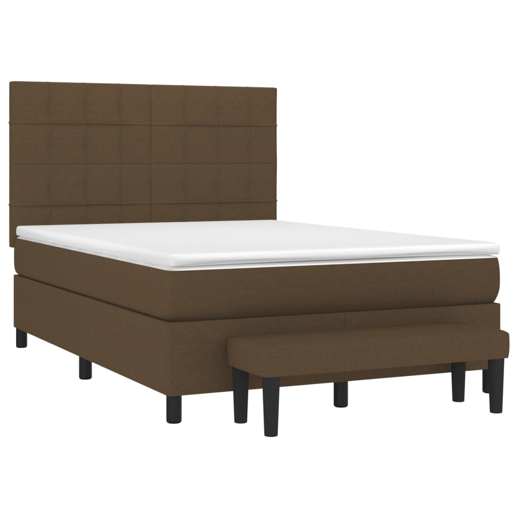 Boxspring met matras stof donkerbruin 140x200 cm is nu te koop bij PeponiXL, paradijselijk wonen!