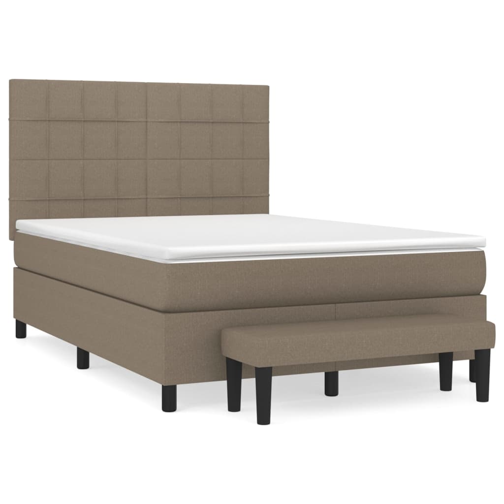 Boxspring met matras stof taupe 140x200 cm is nu te koop bij PeponiXL, paradijselijk wonen!