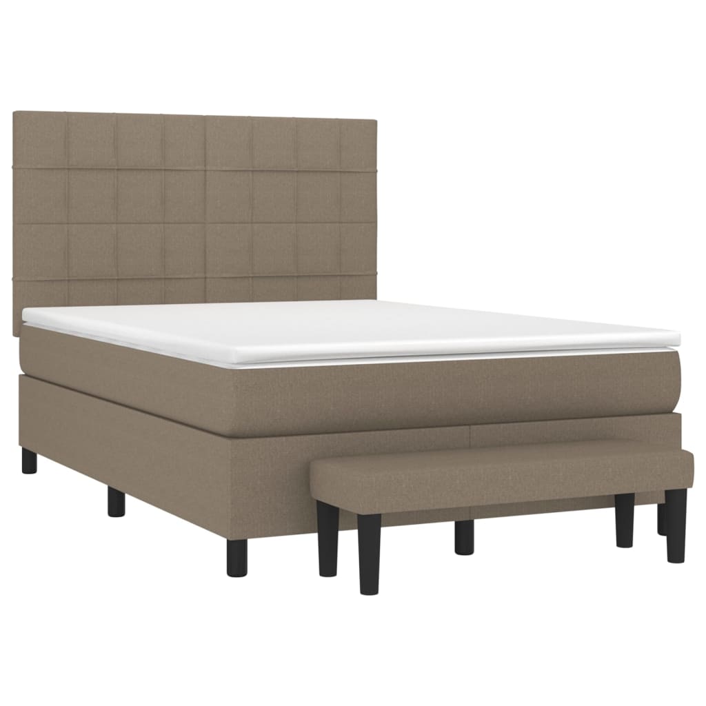 Boxspring met matras stof taupe 140x200 cm is nu te koop bij PeponiXL, paradijselijk wonen!