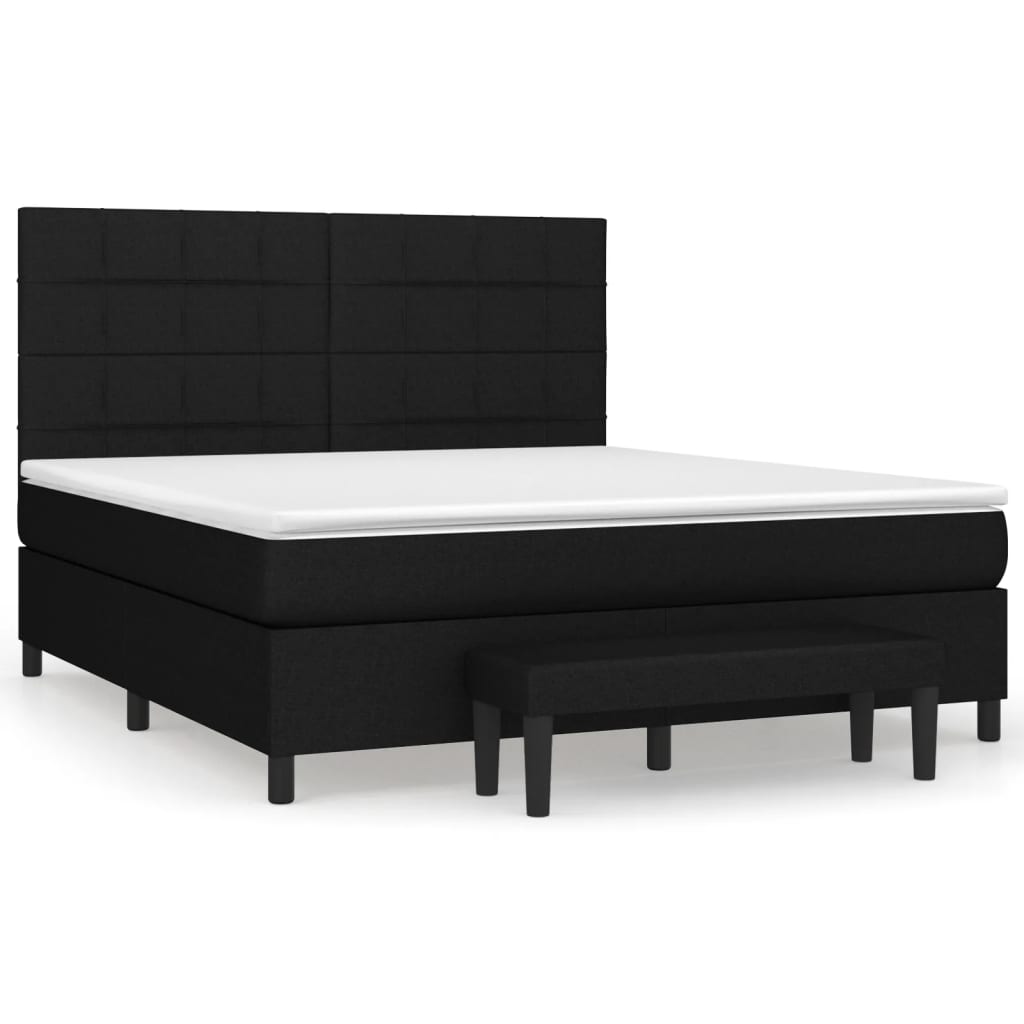 Boxspring met matras stof zwart 160x200 cm is nu te koop bij PeponiXL, paradijselijk wonen!