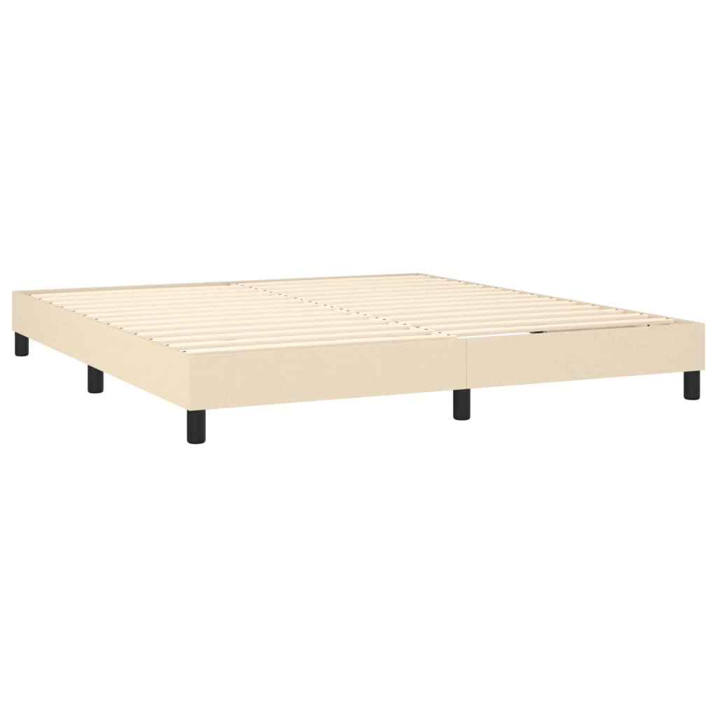 Boxspring met matras stof crèmekleurig 160x200 cm is nu te koop bij PeponiXL, paradijselijk wonen!