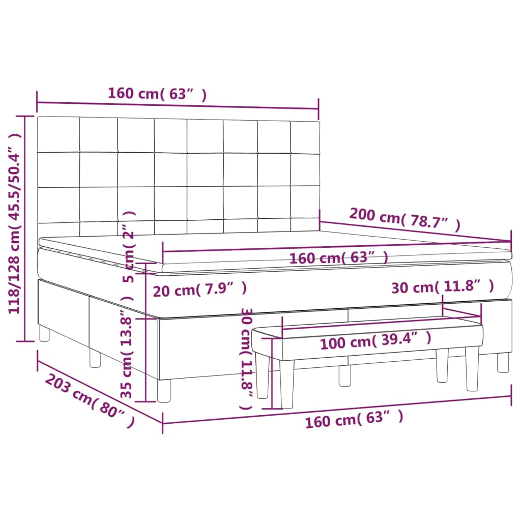 Boxspring met matras stof crèmekleurig 160x200 cm is nu te koop bij PeponiXL, paradijselijk wonen!
