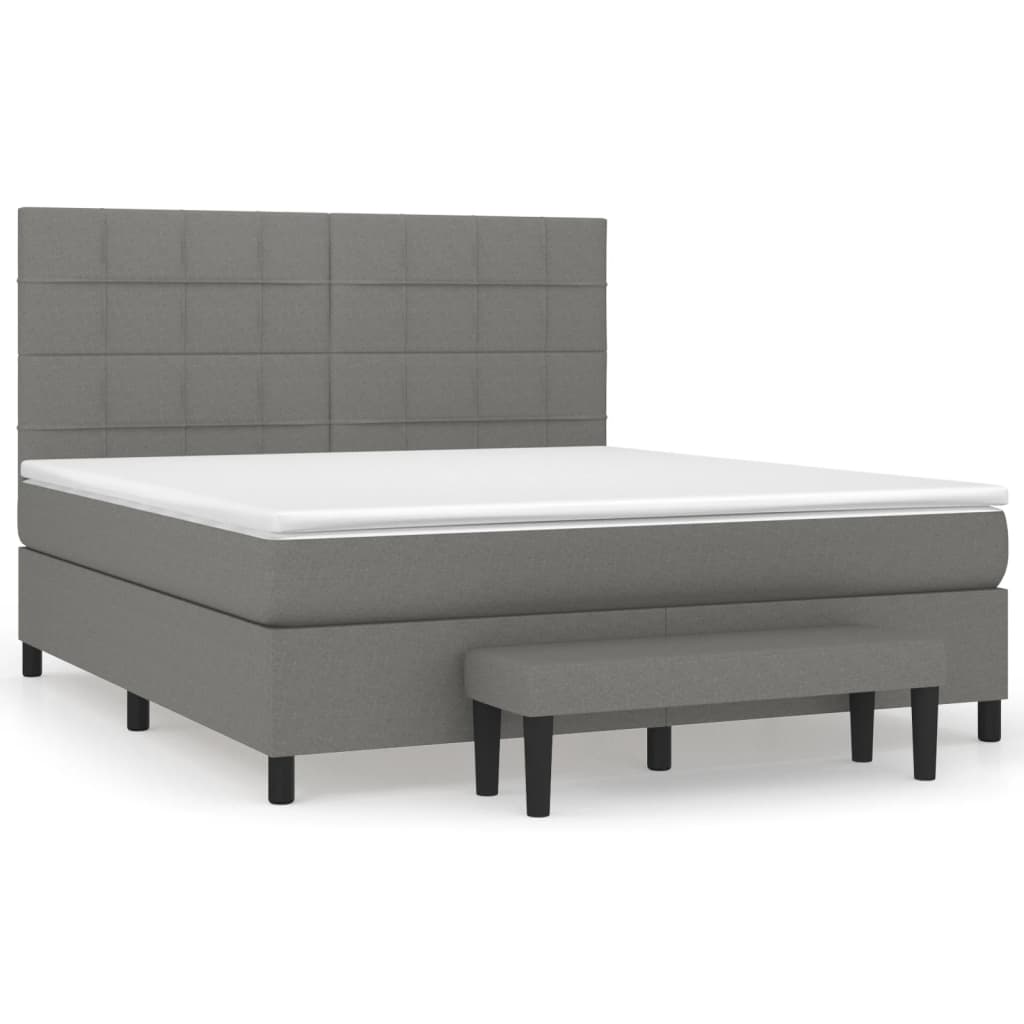 Boxspring met matras stof donkergrijs 180x200 cm is nu te koop bij PeponiXL, paradijselijk wonen!
