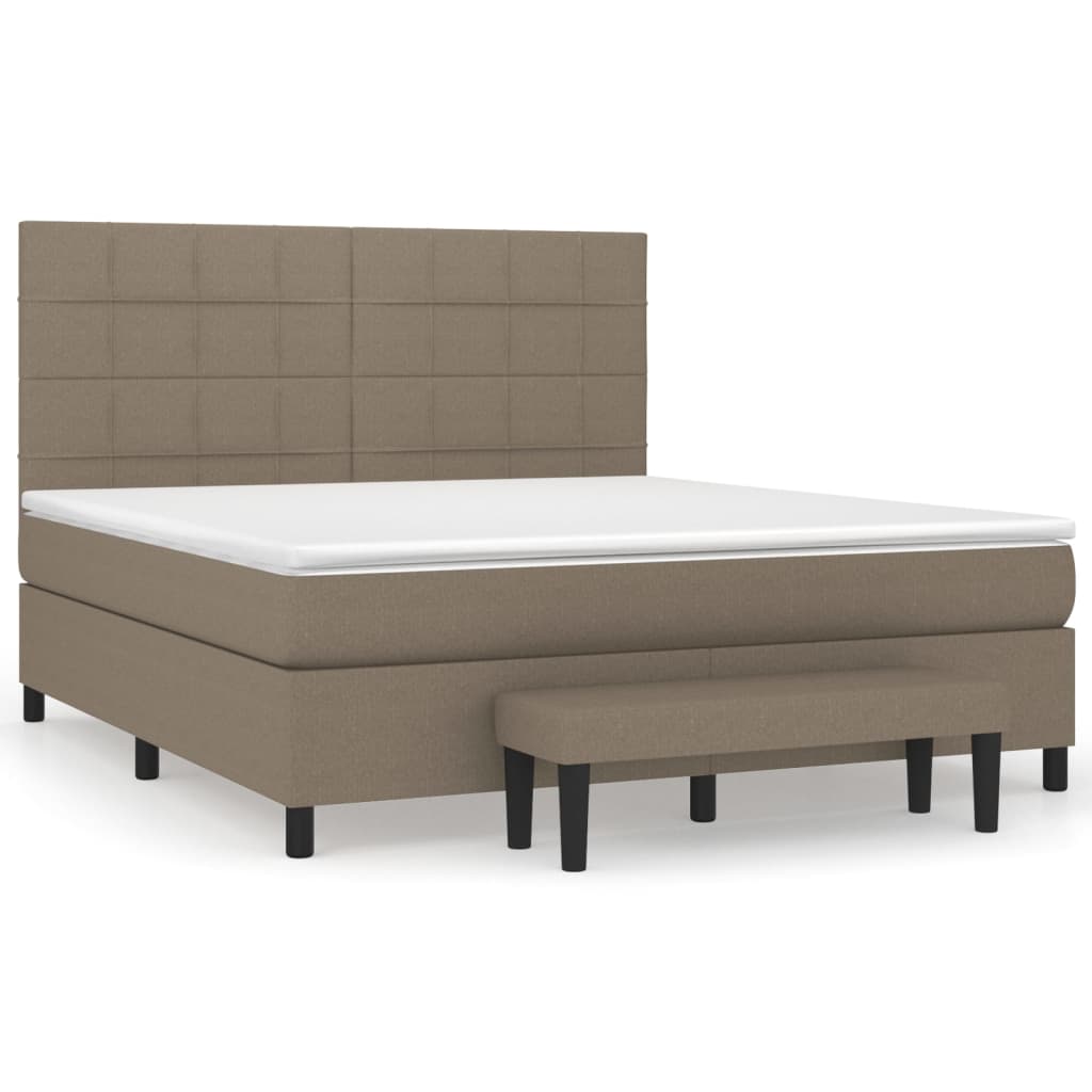 Boxspring met matras stof taupe 180x200 cm is nu te koop bij PeponiXL, paradijselijk wonen!